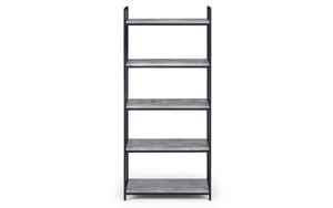 Staten Tall Bookcase - Concrete Finish - 32cm D x 63cm W x 140cm H