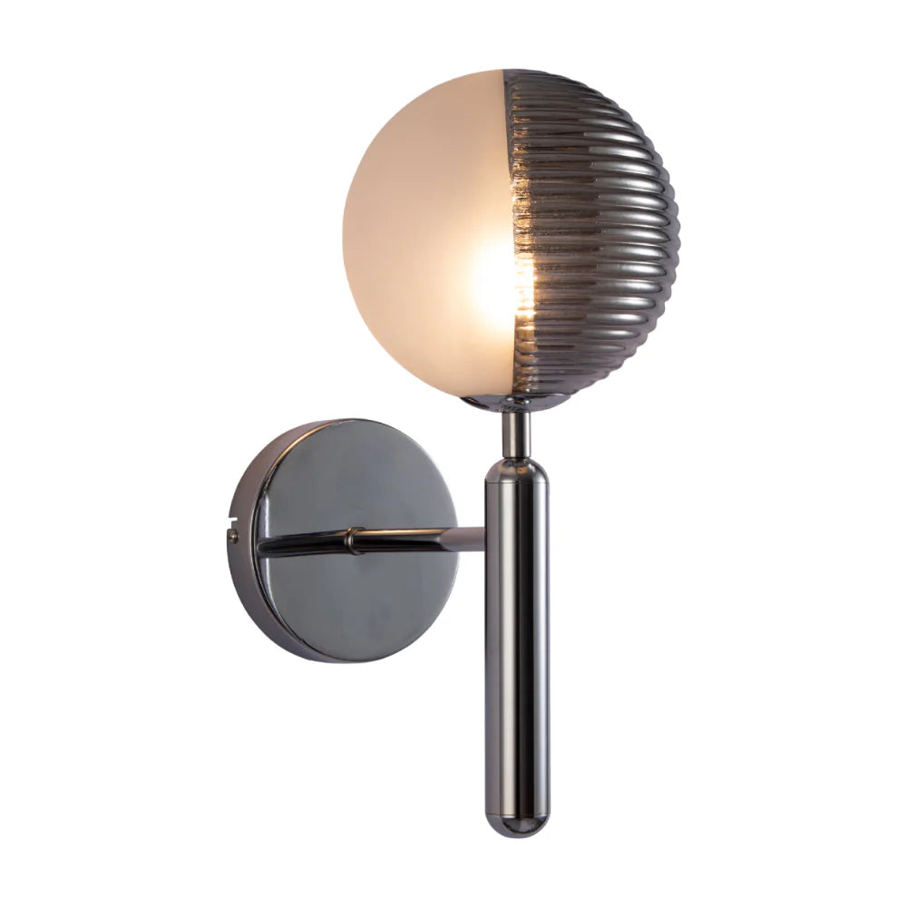 Uranus Chandelier Ceiling Light Pyramid Smoky Glass Gold Body 10xG9 - Minimal Striped Reeded Clear-Opal Globe Wall Light or a Beautiful Single Orb Ceiling LightAvailable