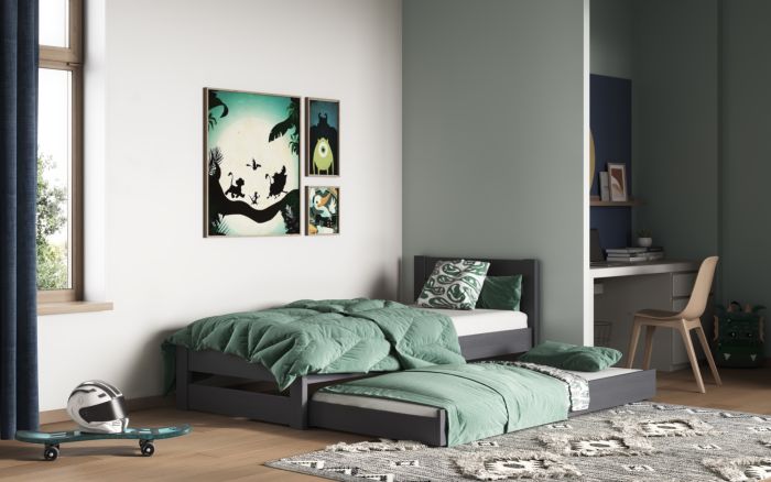 Tera Guest Bed White/Grey With Trundle - Mattress Options Available