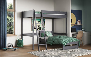Noomi Tera Small Double High Sleeper With Single L Shaped Bed - Colour Options Available - White or Grey