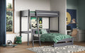 Noomi Tera Single High Sleeper With Small Double L Shaped Bed - Colour Options Available - White or Grey
