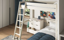 Load image into Gallery viewer, Noomi Tera Small Double High Sleeper With Single L Shaped Bed - Colour Options Available - White or Grey
