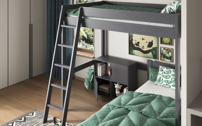 Noomi Tera Small Double High Sleeper With Small Double L Shaped Bed - Colour Options Available - White or Grey
