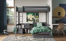 Load image into Gallery viewer, Noomi Tera Small Double High Sleeper With Single L Shaped Bed - Colour Options Available - White or Grey
