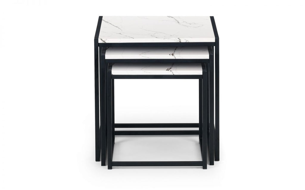 Tribeca Nest of Tables - White Marble or Sonoma Oak or Walnut - 45cm D x 45cm W x 45cm H