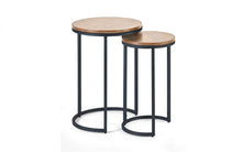 Load image into Gallery viewer, Tribeca Round Nesting Side Tables - Sonoma Oak or Walnut - 40cm D x 40cm W x 55cm H
