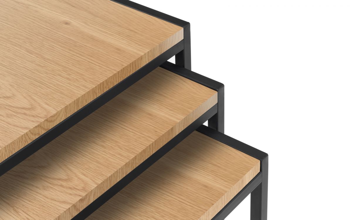 Tribeca Nest of Tables - White Marble or Sonoma Oak or Walnut - 45cm D x 45cm W x 45cm H