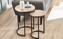 Load image into Gallery viewer, Tribeca Round Nesting Side Tables - Sonoma Oak or Walnut - 40cm D x 40cm W x 55cm H
