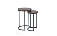 Load image into Gallery viewer, Tribeca Round Nesting Side Tables - Sonoma Oak or Walnut - 40cm D x 40cm W x 55cm H
