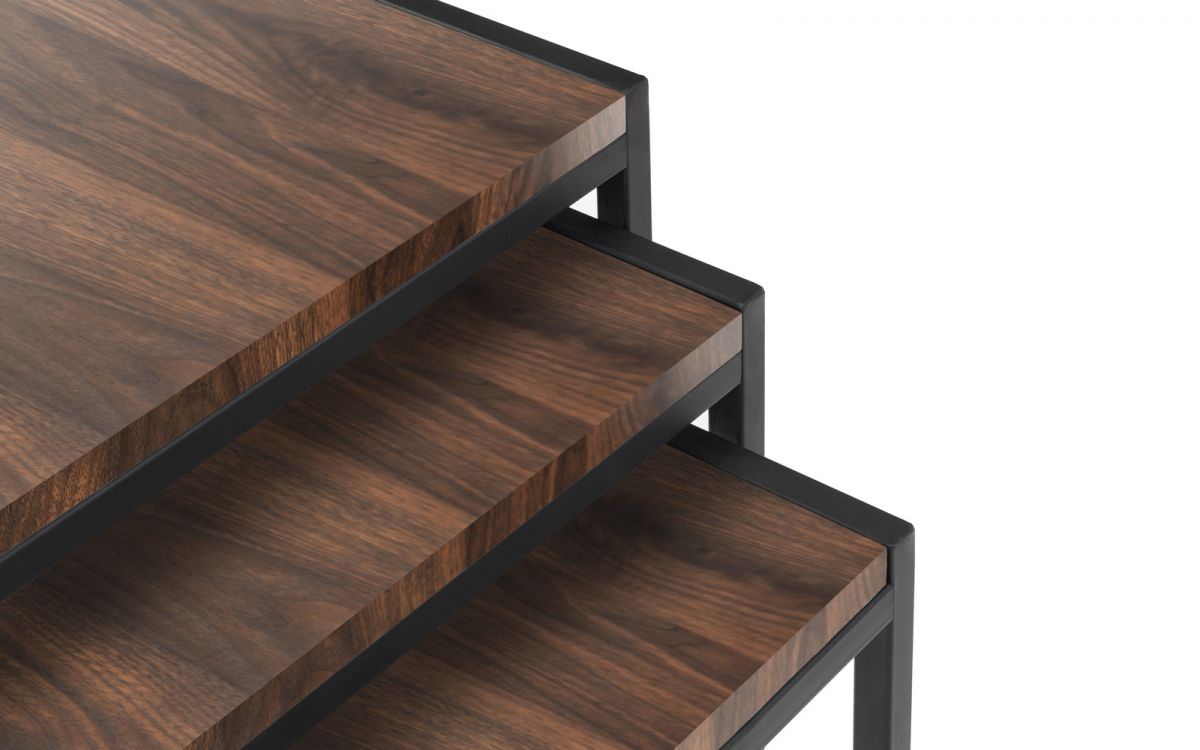 Tribeca Nest of Tables - White Marble or Sonoma Oak or Walnut - 45cm D x 45cm W x 45cm H