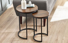 Load image into Gallery viewer, Tribeca Round Nesting Side Tables - Sonoma Oak or Walnut - 40cm D x 40cm W x 55cm H
