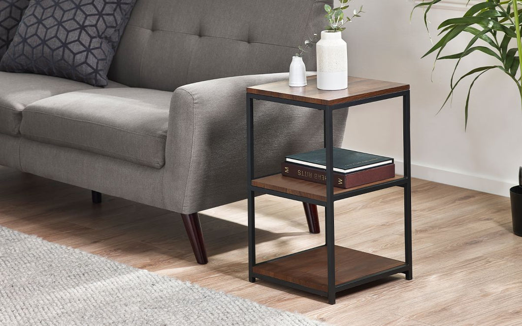 Tribeca Tall Narrow Side Table - Sonoma Oak or Walnut - 35cm D x 35cm W x 60cm H