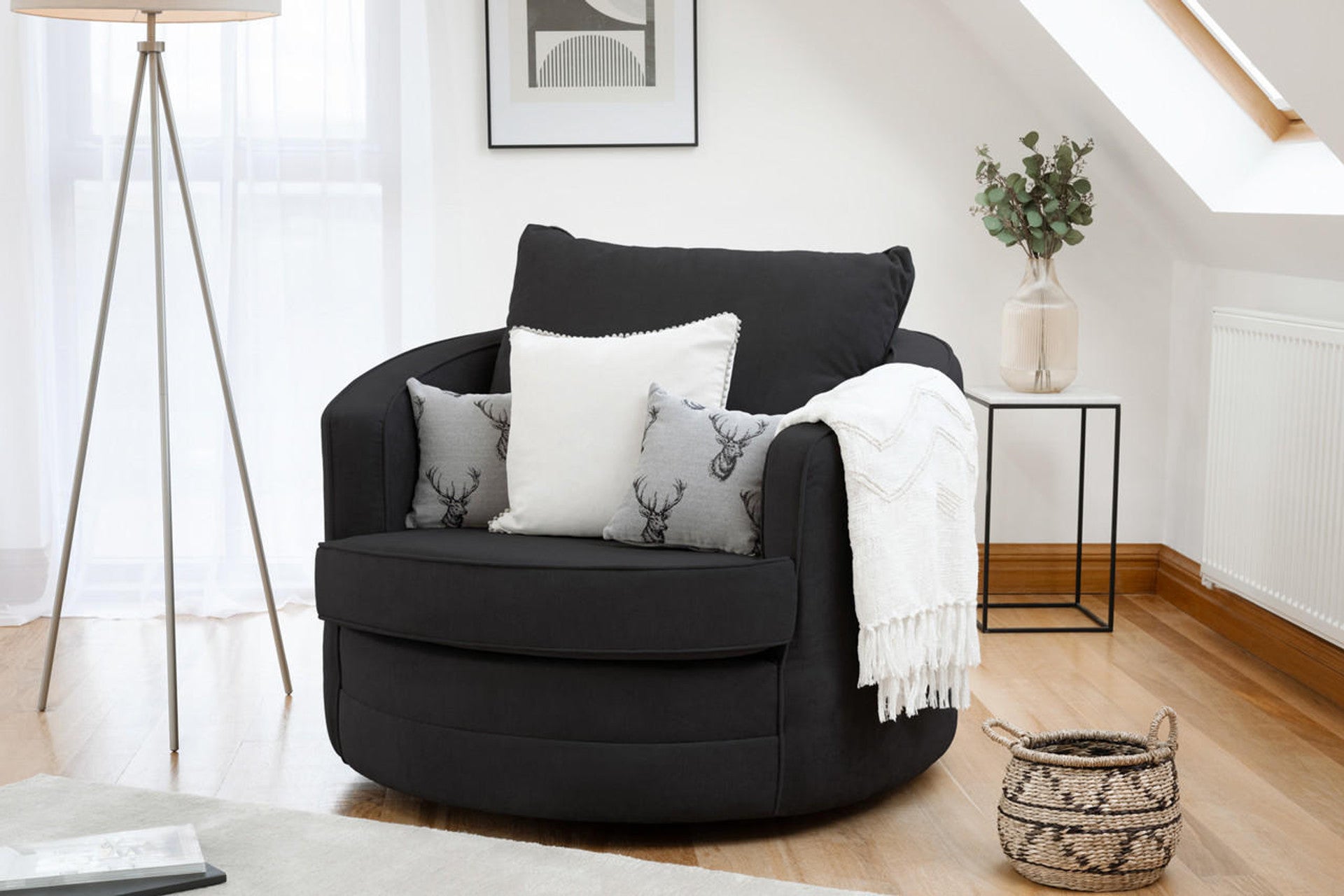 Varona Scatterback/Fullback Sofa - Black or Grey - Available Large Corner, RHF/LHF Corner, 3 Seater, 2 Seater, Swivel Chair, Armchair Or Sofa Bed