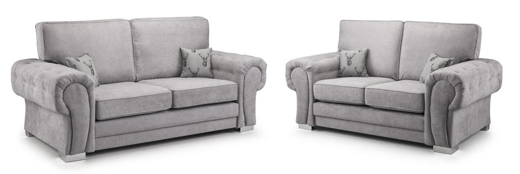 Varona Scatterback/Fullback Sofa - Black or Grey - Available Large Corner, RHF/LHF Corner, 3 Seater, 2 Seater, Swivel Chair, Armchair Or Sofa Bed