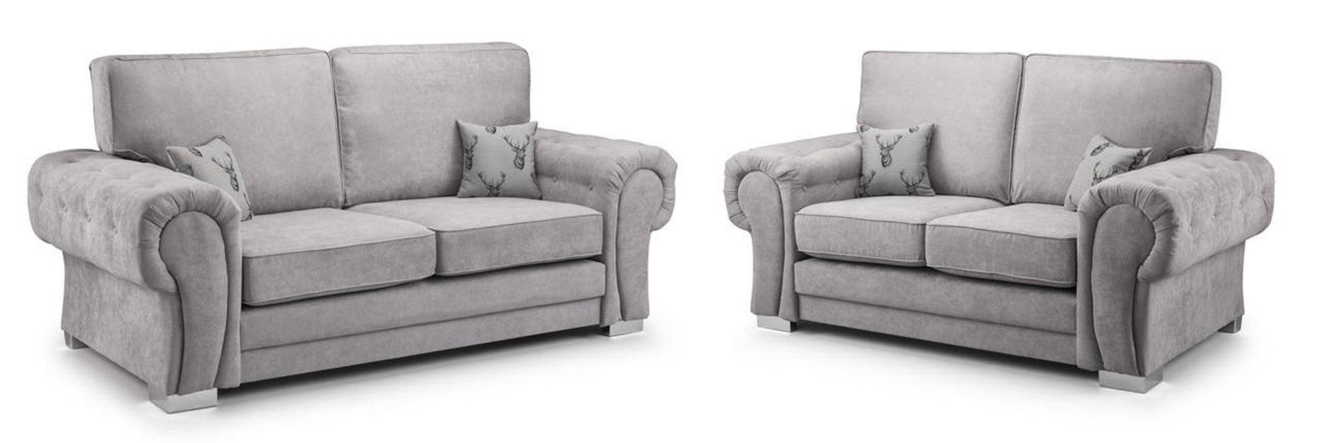 Varona Scatterback/Fullback Sofa - Black or Grey - Available Large Corner, RHF/LHF Corner, 3 Seater, 2 Seater, Swivel Chair, Armchair Or Sofa Bed