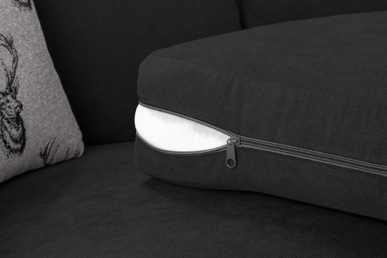 Varona Scatterback/Fullback Sofa - Black or Grey - Available Large Corner, RHF/LHF Corner, 3 Seater, 2 Seater, Swivel Chair, Armchair Or Sofa Bed