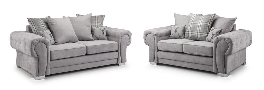 Varona Scatterback/Fullback Sofa - Black or Grey - Available Large Corner, RHF/LHF Corner, 3 Seater, 2 Seater, Swivel Chair, Armchair Or Sofa Bed