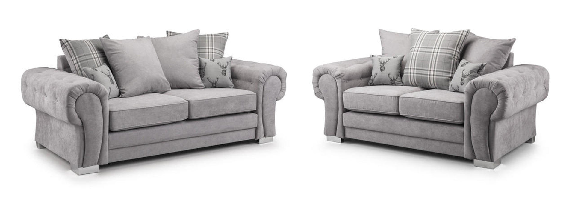 Varona Scatterback/Fullback Sofa - Black or Grey - Available Large Corner, RHF/LHF Corner, 3 Seater, 2 Seater, Swivel Chair, Armchair Or Sofa Bed