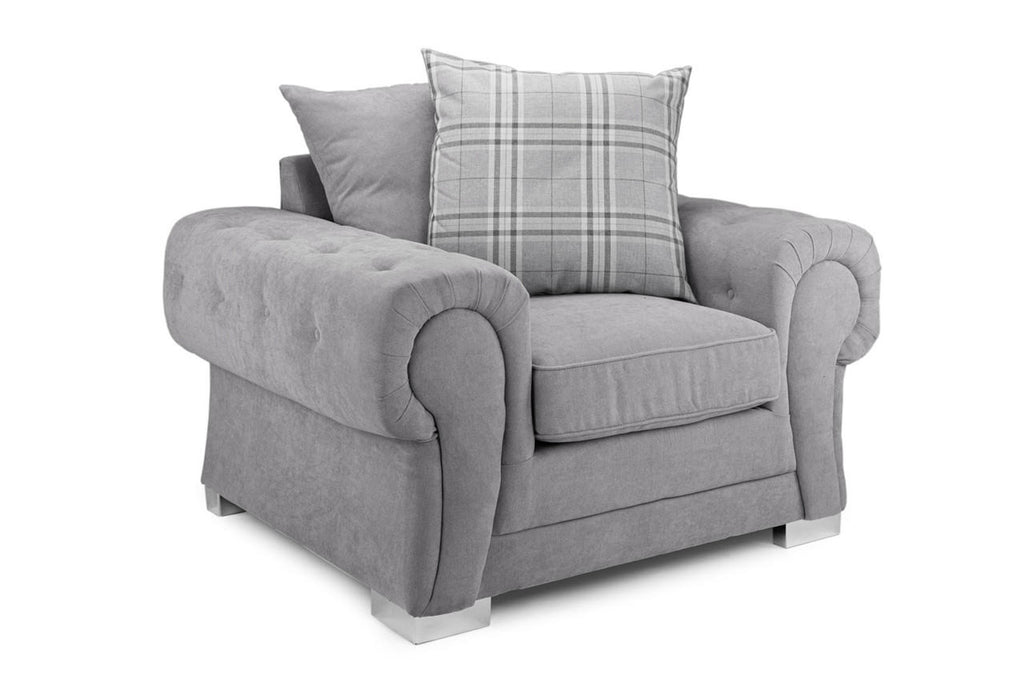 Varona Scatterback/Fullback Sofa - Black or Grey - Available Large Corner, RHF/LHF Corner, 3 Seater, 2 Seater, Swivel Chair, Armchair Or Sofa Bed