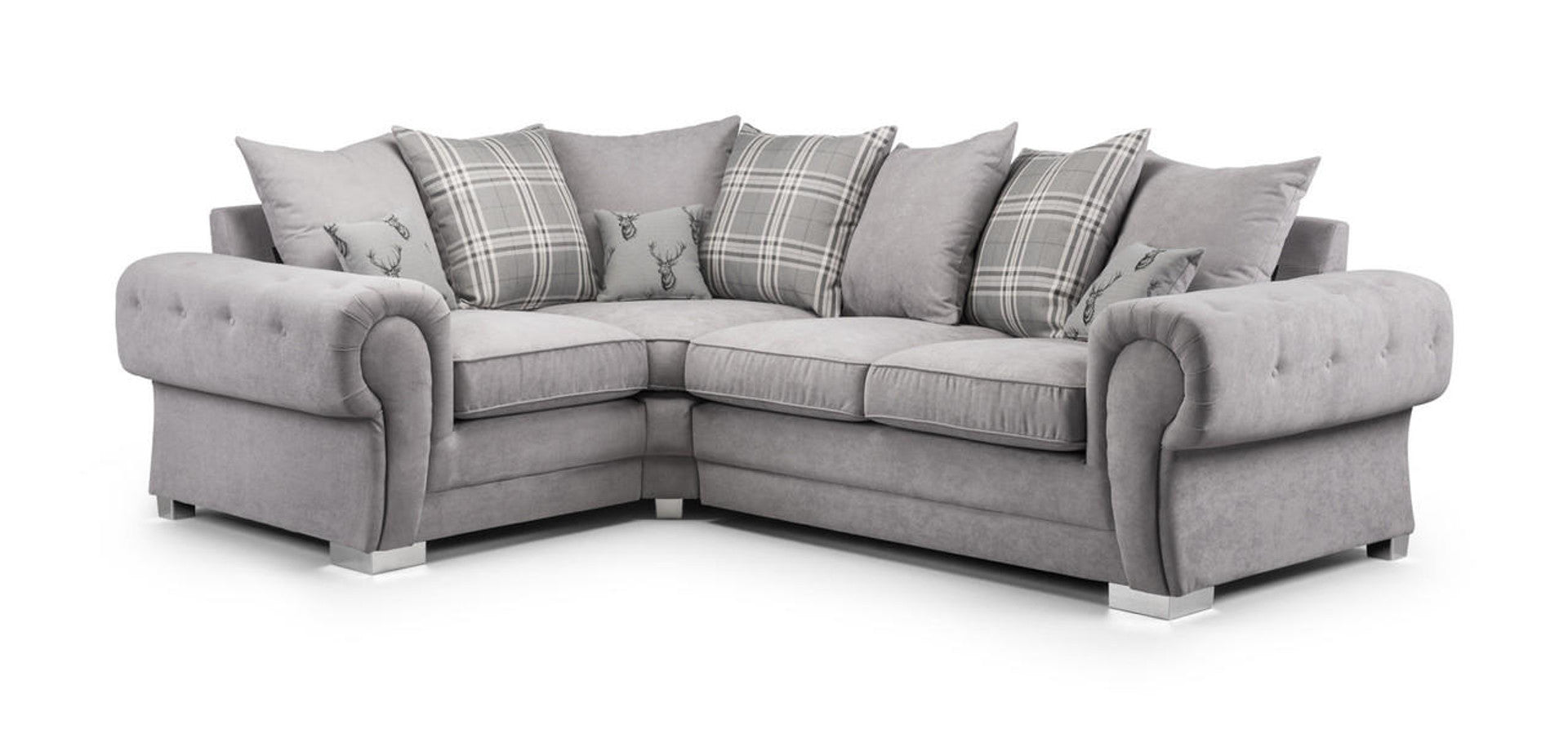 Varona Scatterback/Fullback Sofa - Black or Grey - Available Large Corner, RHF/LHF Corner, 3 Seater, 2 Seater, Swivel Chair, Armchair Or Sofa Bed