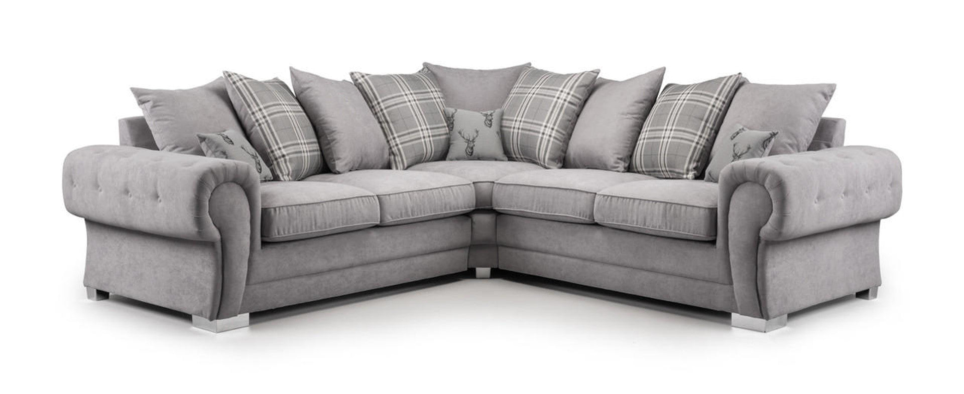 Varona Scatterback/Fullback Sofa - Black or Grey - Available Large Corner, RHF/LHF Corner, 3 Seater, 2 Seater, Swivel Chair, Armchair Or Sofa Bed