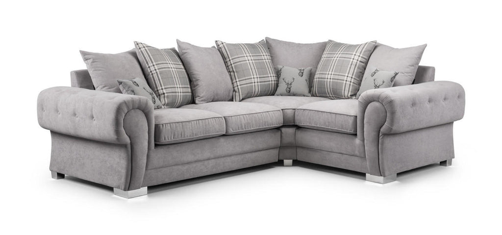 Varona Scatterback/Fullback Sofa - Black or Grey - Available Large Corner, RHF/LHF Corner, 3 Seater, 2 Seater, Swivel Chair, Armchair Or Sofa Bed