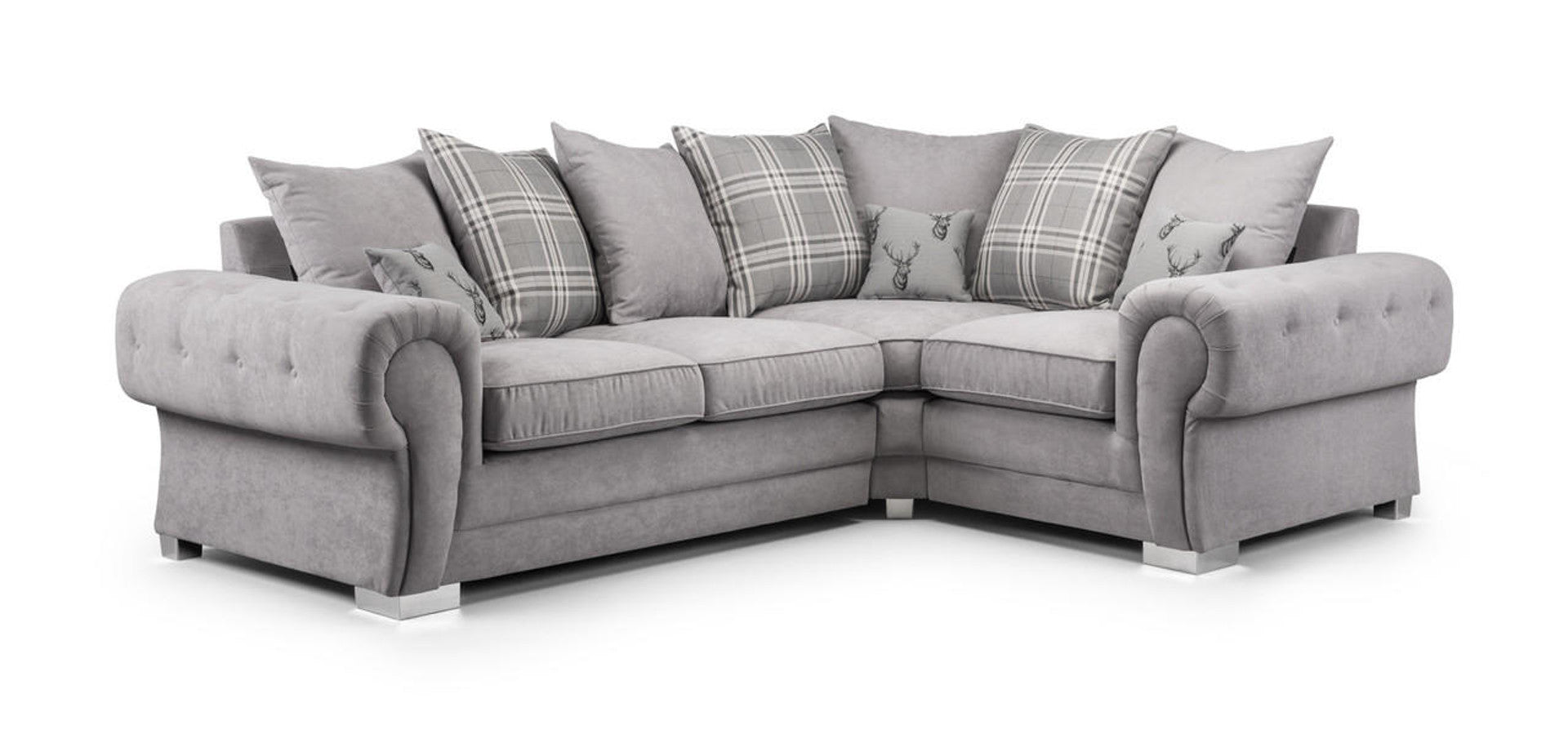 Varona Scatterback/Fullback Sofa - Black or Grey - Available Large Corner, RHF/LHF Corner, 3 Seater, 2 Seater, Swivel Chair, Armchair Or Sofa Bed
