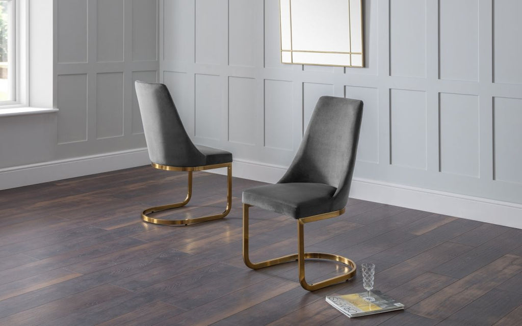 Vittoria Cantilever Dining Chair Blue or Grey - 62x48x97H (cm)