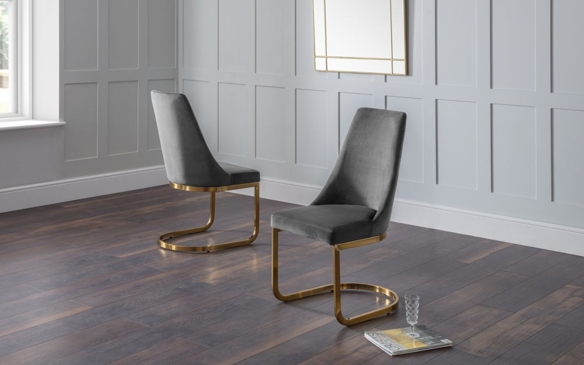 Vittoria Cantilever Dining Chair Blue or Grey - 62x48x97H (cm)