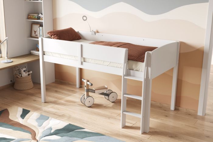 Loop Midsleeper Cabin Bed - Colour Options Available White or Grey or Pink