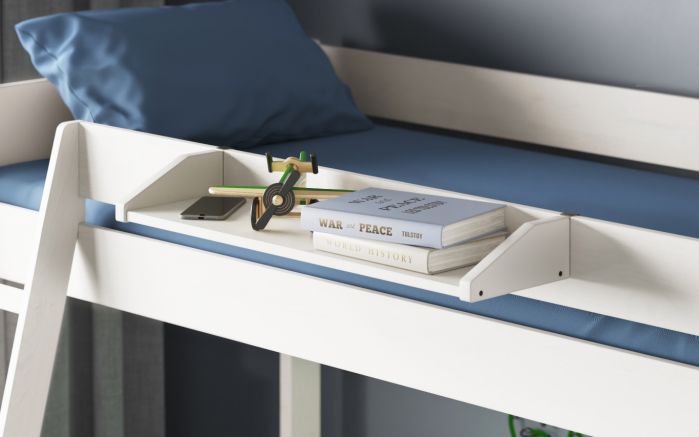 Noomi Tera Single High Sleeper With Small Double L Shaped Bed - Colour Options Available - White or Grey