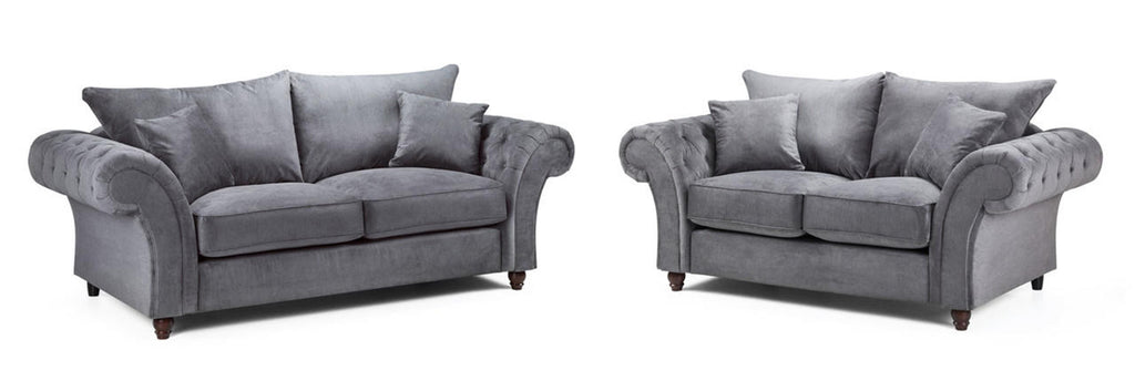 Windsor Fullback Sofa - Stone or Grey - Available in a Large Corner, LHF/RHF Corner, 4, 3, 2 Seaters & Arm Chair