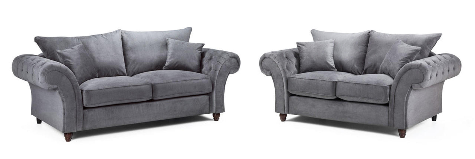 Windsor Fullback Sofa - Stone or Grey - Available in a Large Corner, LHF/RHF Corner, 4, 3, 2 Seaters & Arm Chair