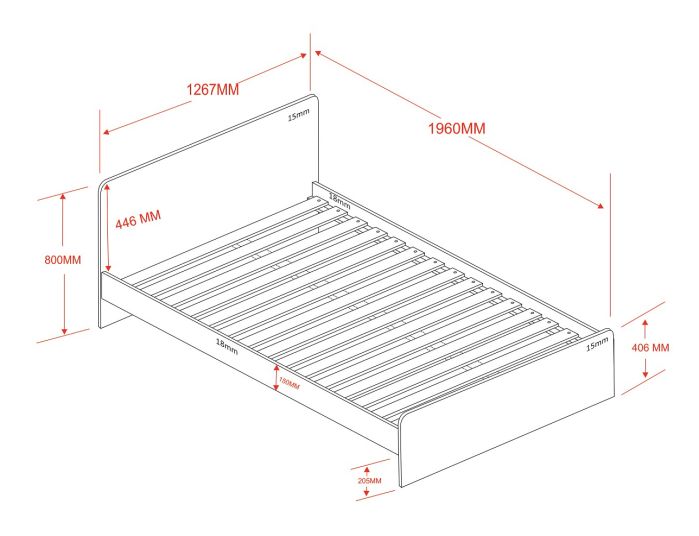 Wizard Bed Small Double - Available in White Or Grey