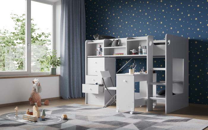 Merlin Junior Mid High Cabin Station - Available in White or Grey