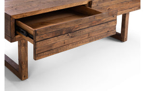 Woburn Rustic 2 Drawer Coffee Table - RECYCLED/RECLAIMED Pine - Colour Cashew