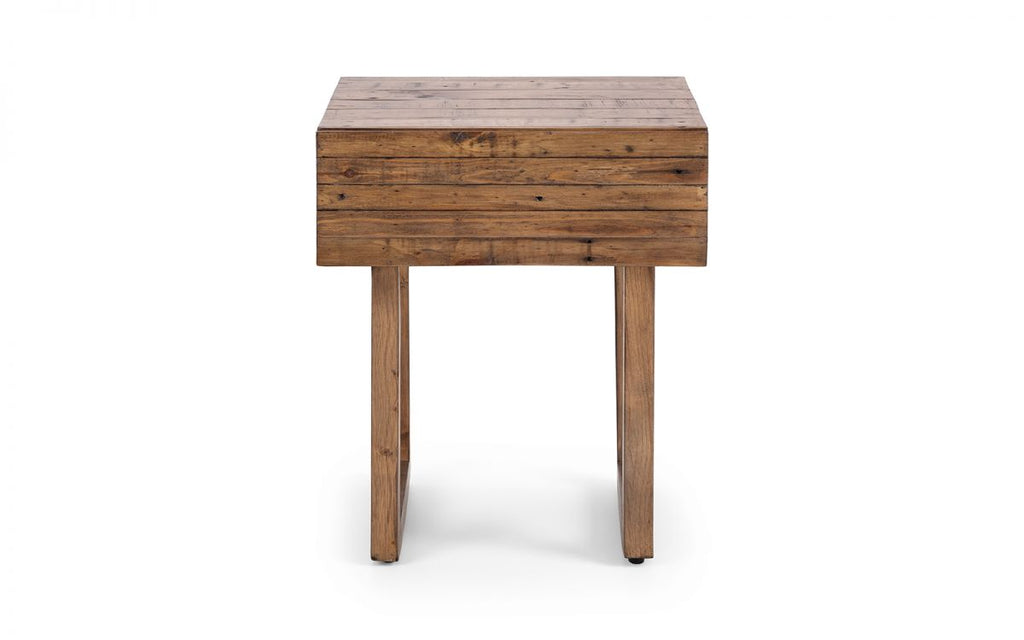 Woburn Rustic 1 Drawer Lamp/Bedside Table - RECYCLED/RECLAIMED Pine - Colour Cashew
