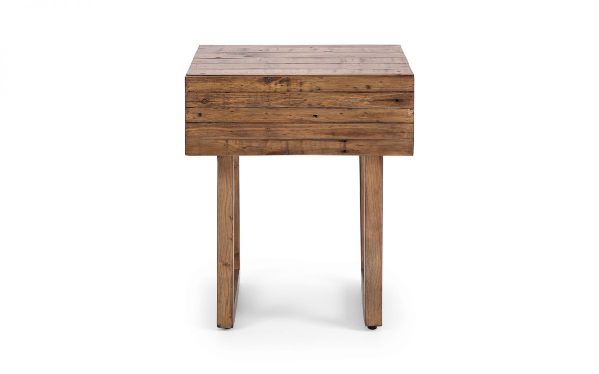 Woburn Rustic 1 Drawer Lamp/Bedside Table - RECYCLED/RECLAIMED Pine - Colour Cashew