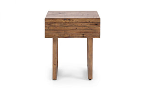 Woburn Rustic 1 Drawer Lamp/Bedside Table - RECYCLED/RECLAIMED Pine - Colour Cashew