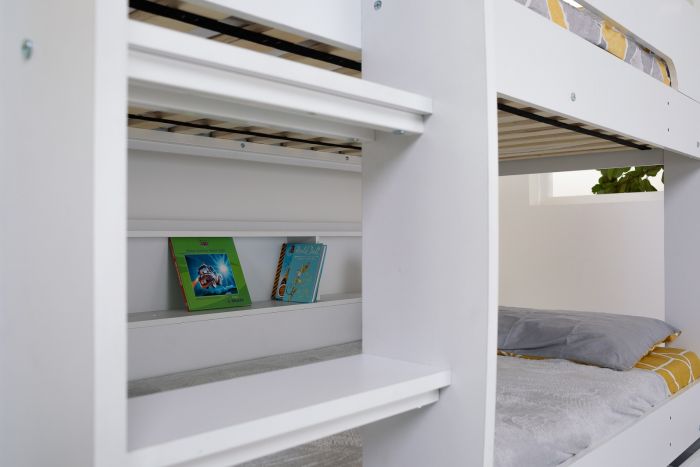 Interstellar Bunk Bed With Shelving - Available in White