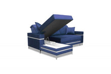 Load image into Gallery viewer, Florence Corner Sofa Bed - Available in Blue, Green &amp; Black
