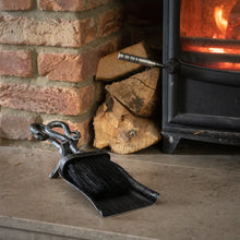 Load image into Gallery viewer, Silver Brushed Steel Crook Top Hearth Tidy Set

