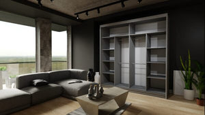 Royal Wardrobe Multiple Sizes - Available in Grey, White or Oak