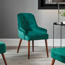 Load image into Gallery viewer, Antoinette Velvet Dining Chair Walnut Effect Legs - Available in Rasberry, Black &amp; Forest Green
