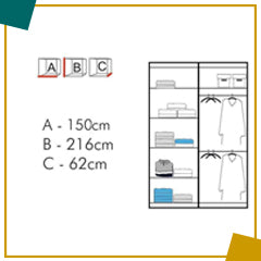 Delata Wardrobe Various Sizes - Available in White, Black or Grey