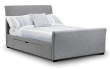 Load image into Gallery viewer, Capri Fabric Bed with 2 Drawers - Dark Grey Velvet or Light Grey Velvet
