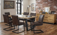 Load image into Gallery viewer, Brooklyn Dining Chair - Available in Brown Faux Leather &amp; Square gunmetal or Charcoal Grey
