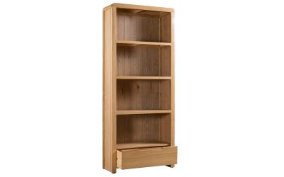 Curve Oak Bookcase - 30cm D x 80cm W x 190cm H