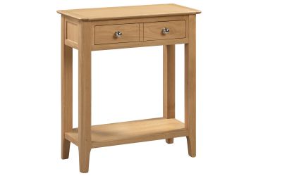 Cotswold Oak Console Table/SideBoard With Drawer - 30cm D x 70cm W x 80cm H