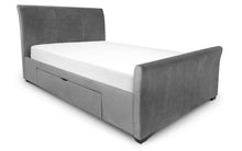 Load image into Gallery viewer, Capri Fabric Bed with 2 Drawers - Dark Grey Velvet or Light Grey Velvet
